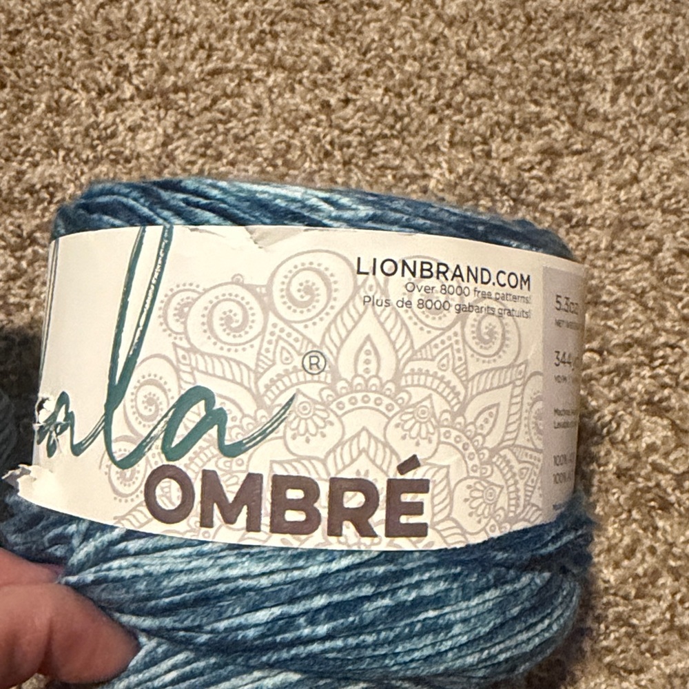 Lion Brand Ombre Denim Blue Yarn - EUC! - Picture 4 of 10